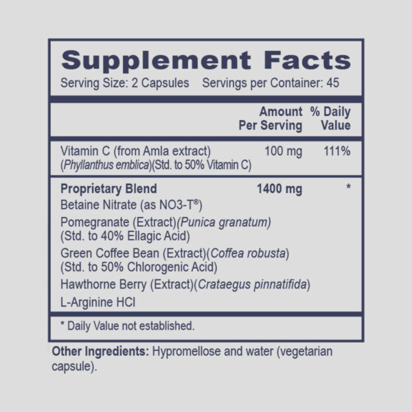 NOS Assist Supplement Ingredients from MethylGenetic Nutrition, PHP Supplements
