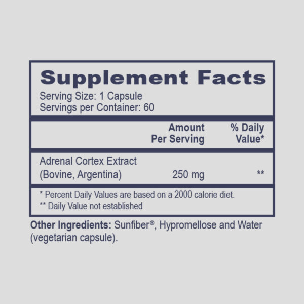 Adrenal Cortex Extract supplement ingredients