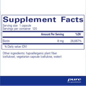 Biotin 8mg from Pure Encapsulations Ingredients
