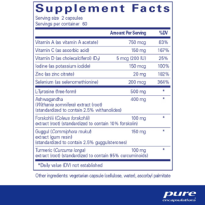 Pure Encapsulations Thyroid Support Supplement Ingredients