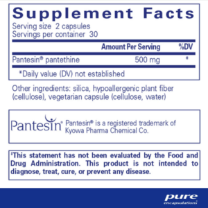Pantethine supplement ingredients