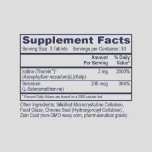 Selenometh-iodine supplement ingredients