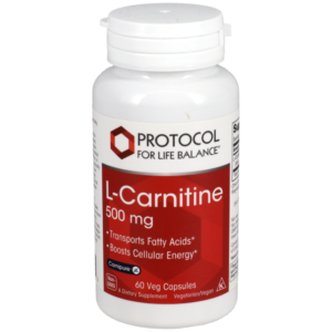 L-Carnitine supplement bottle by Protocol for Life