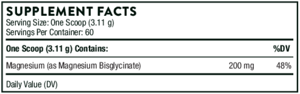 Magnesium Bisglycinate supplement facts