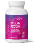 MegaSpore Biotic Gummies supplement bottle by Microbiome Labs