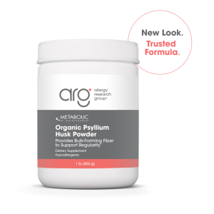 Organic psyllium husks powder supplement bottle