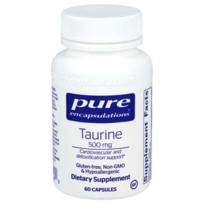 Pure Encapsulations Taurine 500 mg supplement bottle